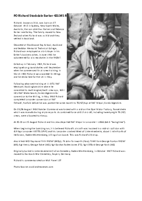 A preview of a PDF biography for Barker, Richard Stockdale